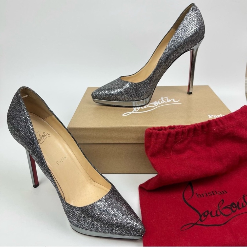 Christian Louboutin • Lady Glitter Filo 120 Pumps Sliver